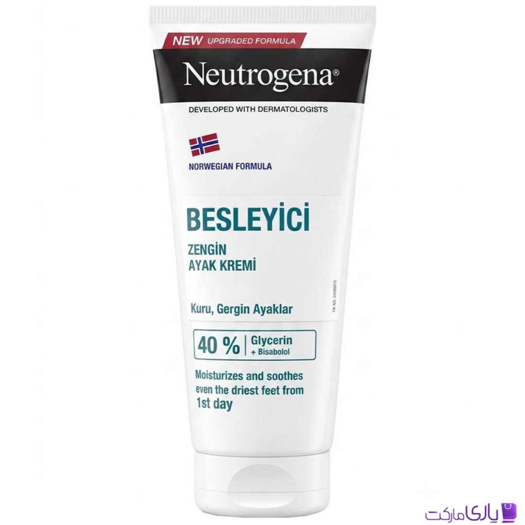 کرم پا مغذی و نرمکننده نوتروژینا مدل Norwegian Formula حاوی 40% گلیسیرین مناسب پاهای بسیار خشک و آسیبدیده حجم 100 میل