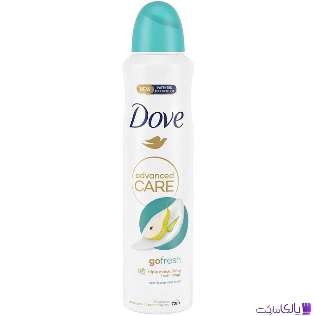 اسپری ضدتعریق زنانه داو مدل Advanced Care Go Fresh با رایحه گلابی و آلوئهورا حجم 250 میل اروپایی