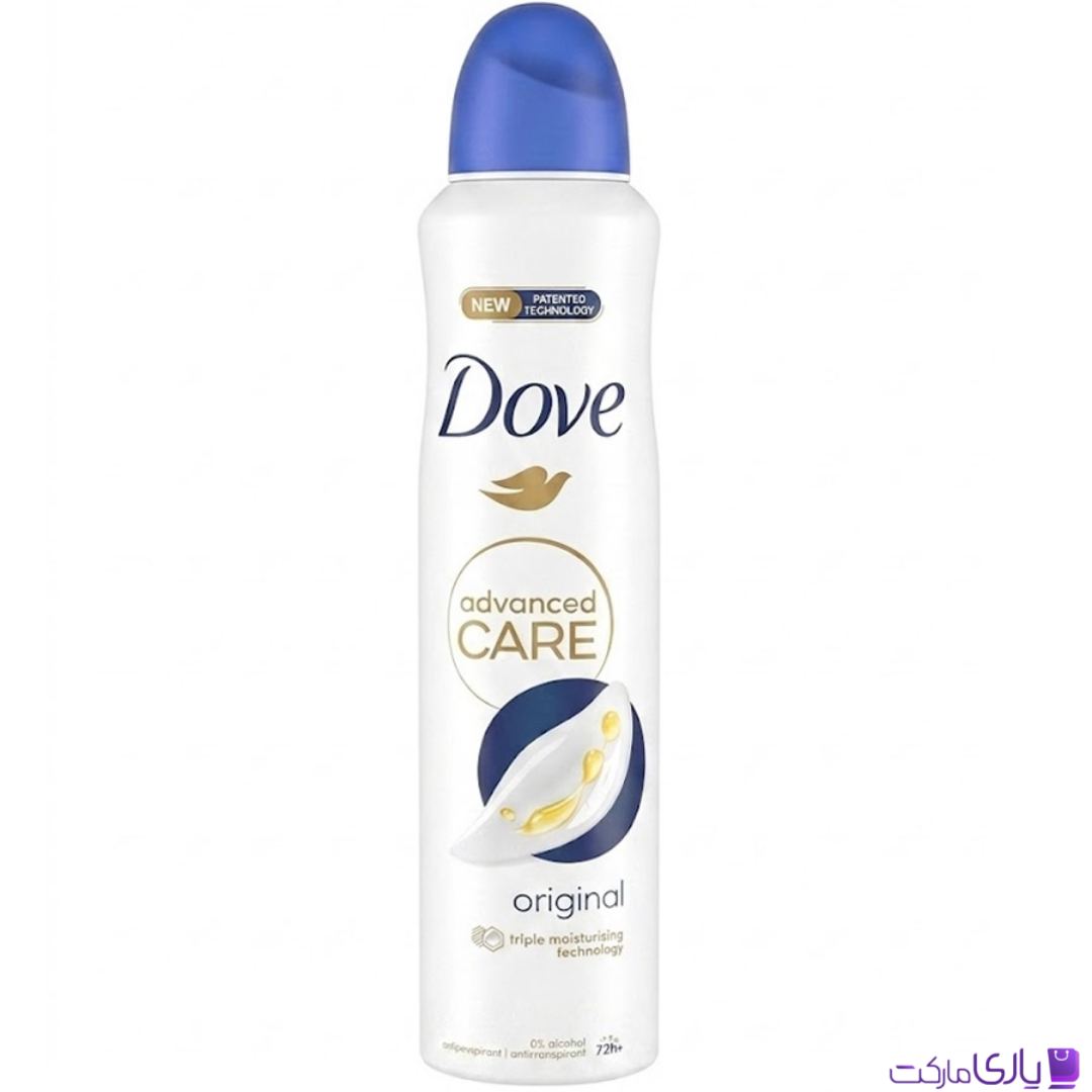 اسپری ضدتعریق زنانه داو مدل Advanced Care Original با تکنولوژی Triple Moisturising حجم 250 میل اروپایی