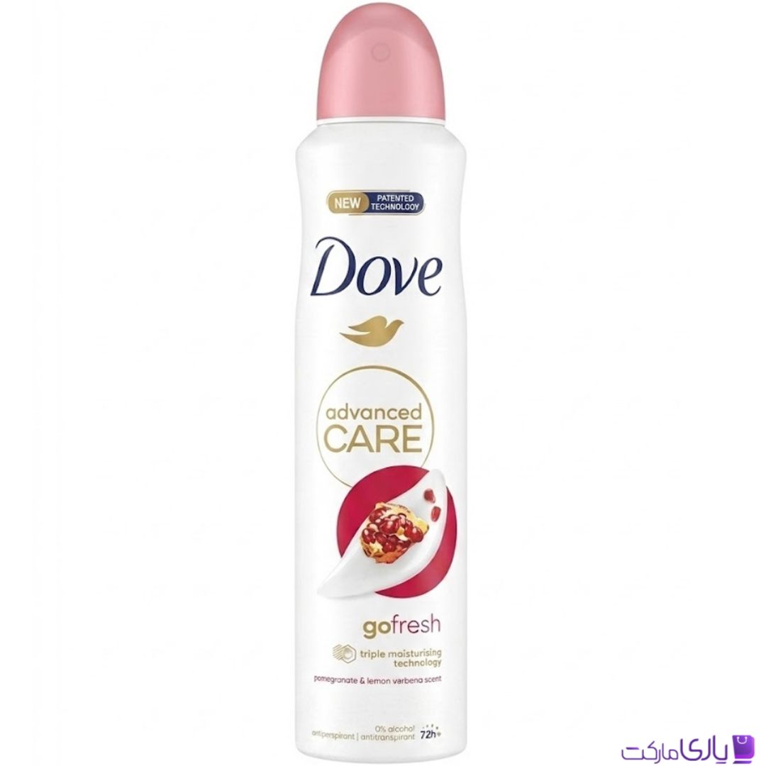 اسپری ضدتعریق زنانه داو مدل Advanced Care Go Fresh رایحه انار و لیمو حجم 250 میل اروپایی