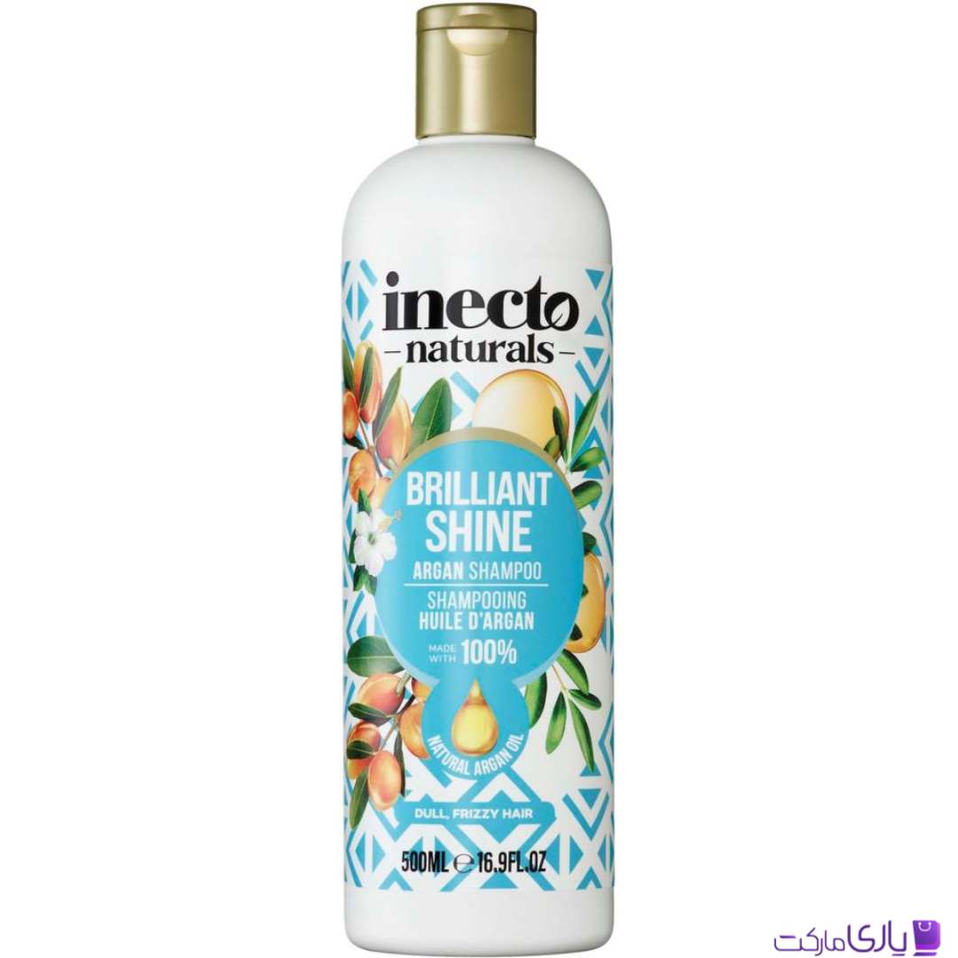 شامپو اینکتو Inecto آرگان مدل Brilliant Shine Argan مناسب موهای کدر و وز حجم 500 میل