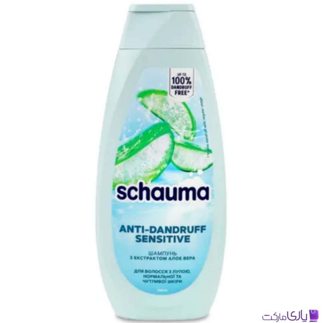 شامپو ضد شوره شاوما مدل ANTI DANDRUFF SENSITIVE با عصاره آلوئهورا حجم 400 میل