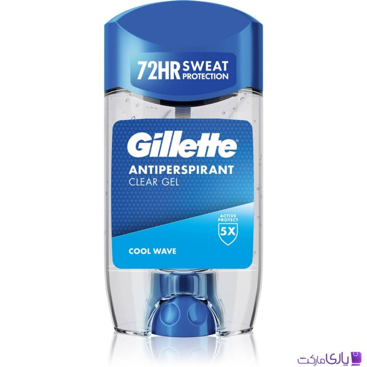 استیک ژله ای ضد تعریق مردانه ژیلت اروپایی مدل Cool Wave با ماندگاری 72 ساعته حجم 70 میل