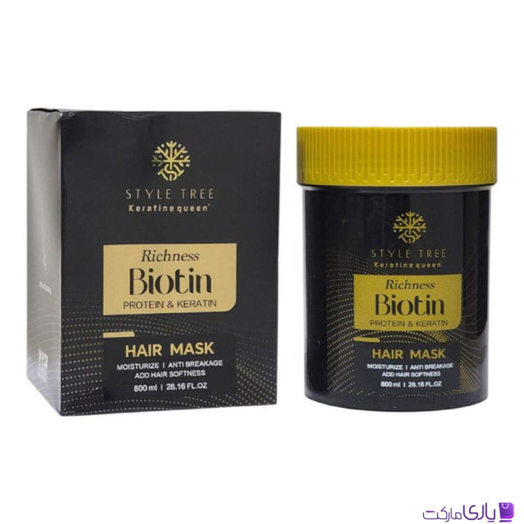 ماسک مو کراتین کوئین Style Tree مدل Richness Biotin حاوی پروتئین و کراتین حجم 800 میل