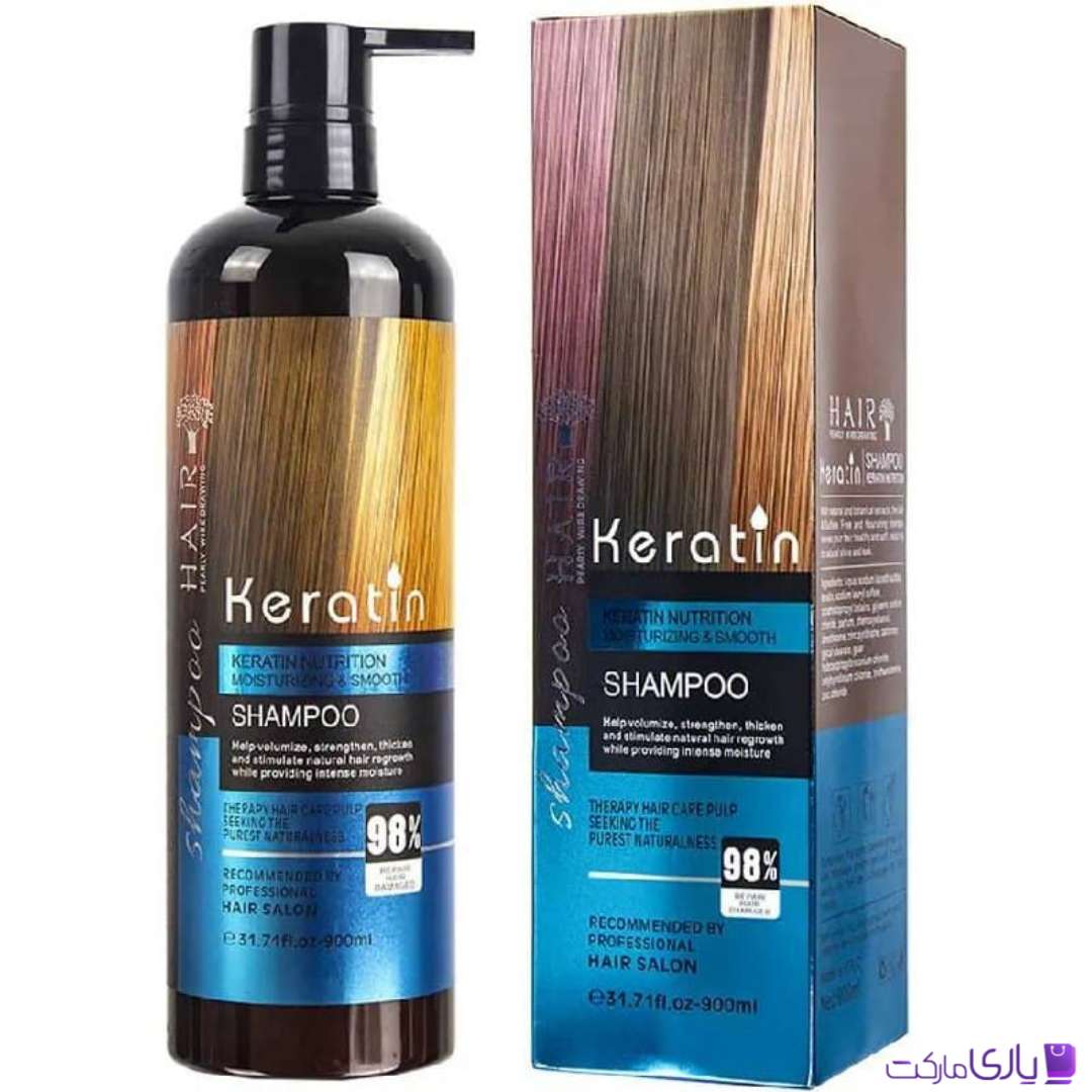 شامپو کراتینه بدون سولفات هیر Hair مدل Moisturizing & Smooth حجم 900 میل