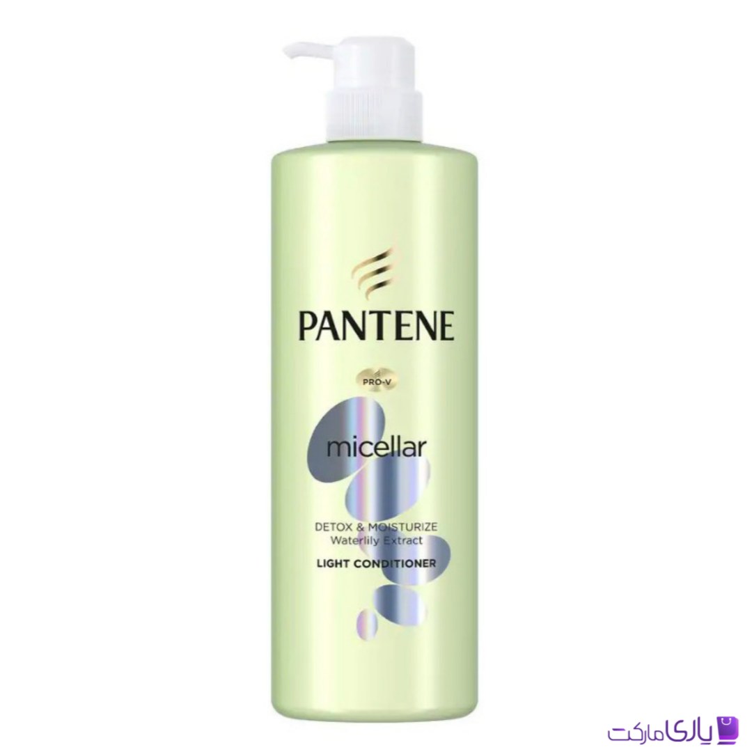 نرم‌کننده موی ملایم پنتن سری Micellar مدل Detox & Moisturize حاوی عصاره نیلوفر آبی حجم 530 میل