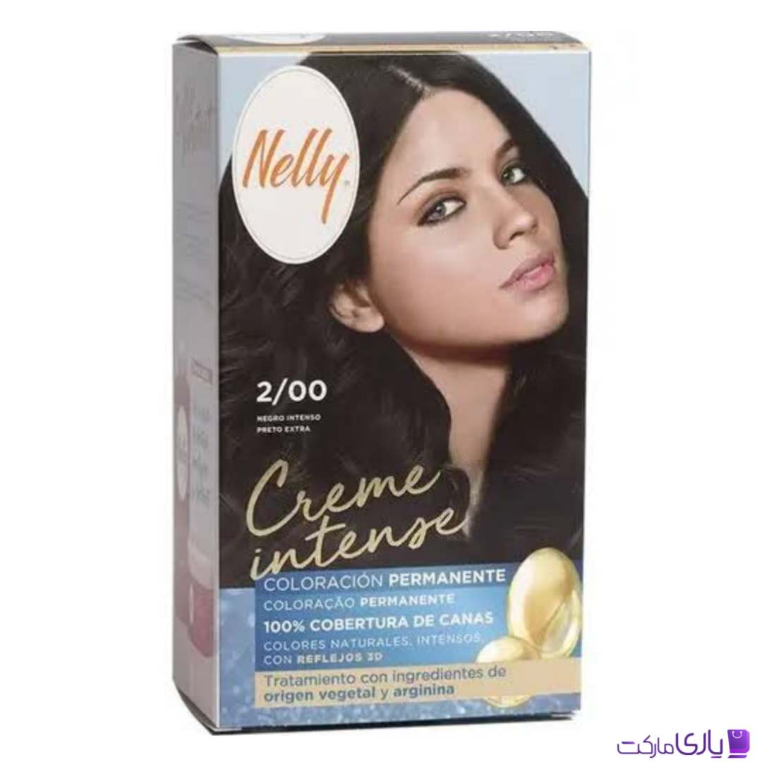کیت رنگ مو بدون آمونیاک اسپانیایی نلی NELLY شماره 2/00 رنگ مشکی