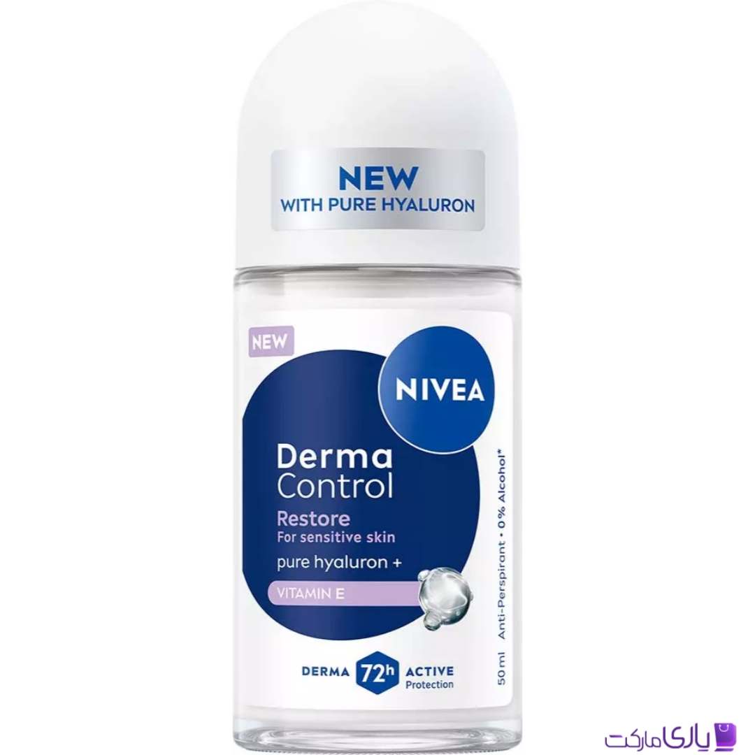 رول ضد تعریق زنانه نیوآ مدل Derma Control Restore مناسب پوست حساس با ماندگاری 72 ساعته حجم 50 میل