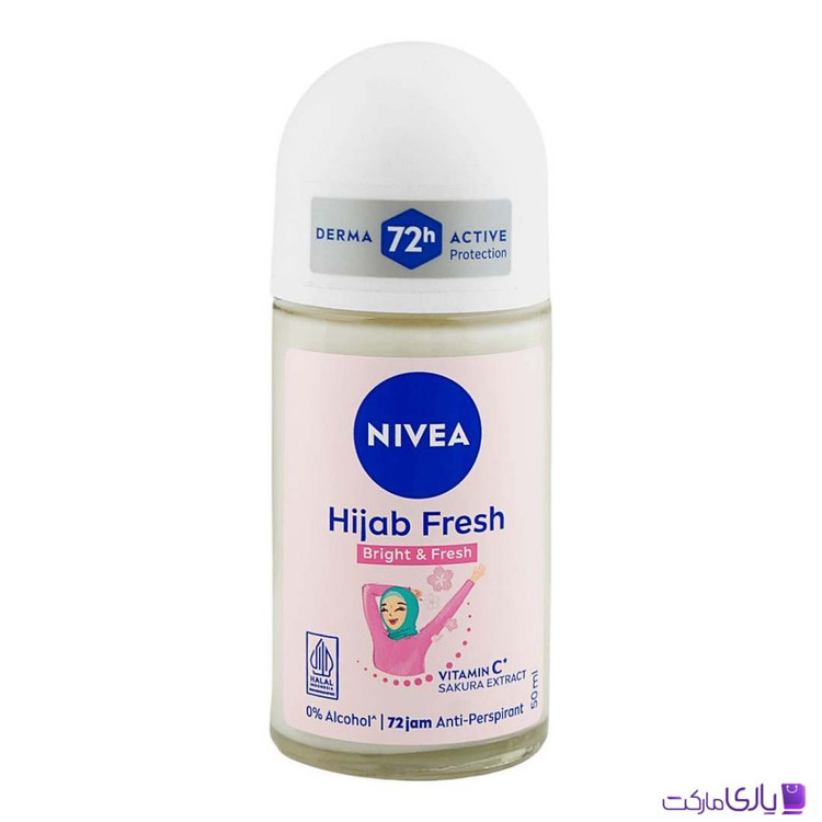 رول ضد تعریق زنانه نیوآ مدل Hijab Fresh روشن و تازه کننده 72 ساعته حجم 50 میل