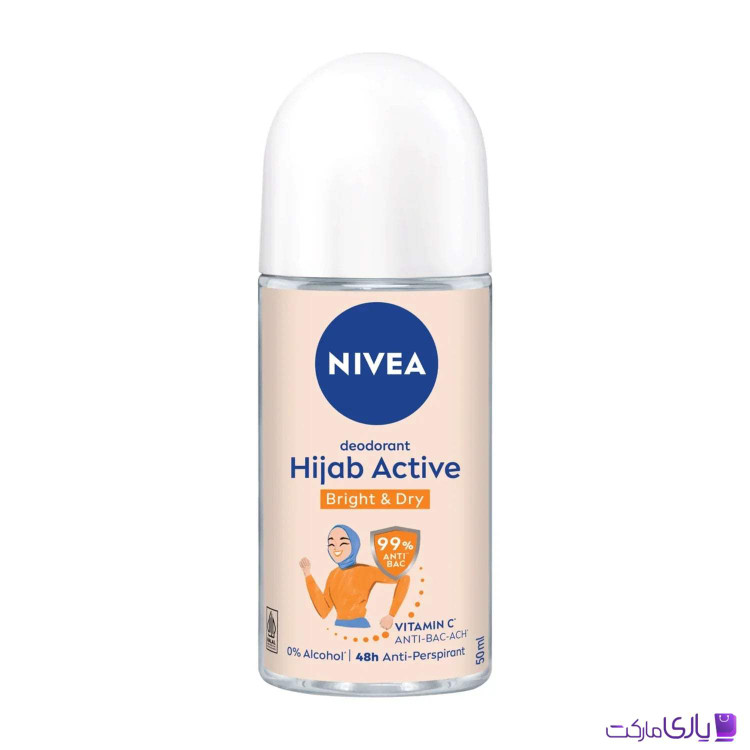 رول ضد تعریق زنانه نیوآ مدل Hijab Active Bright & Dry ماندگاری 48 ساعته حجم 50 میل