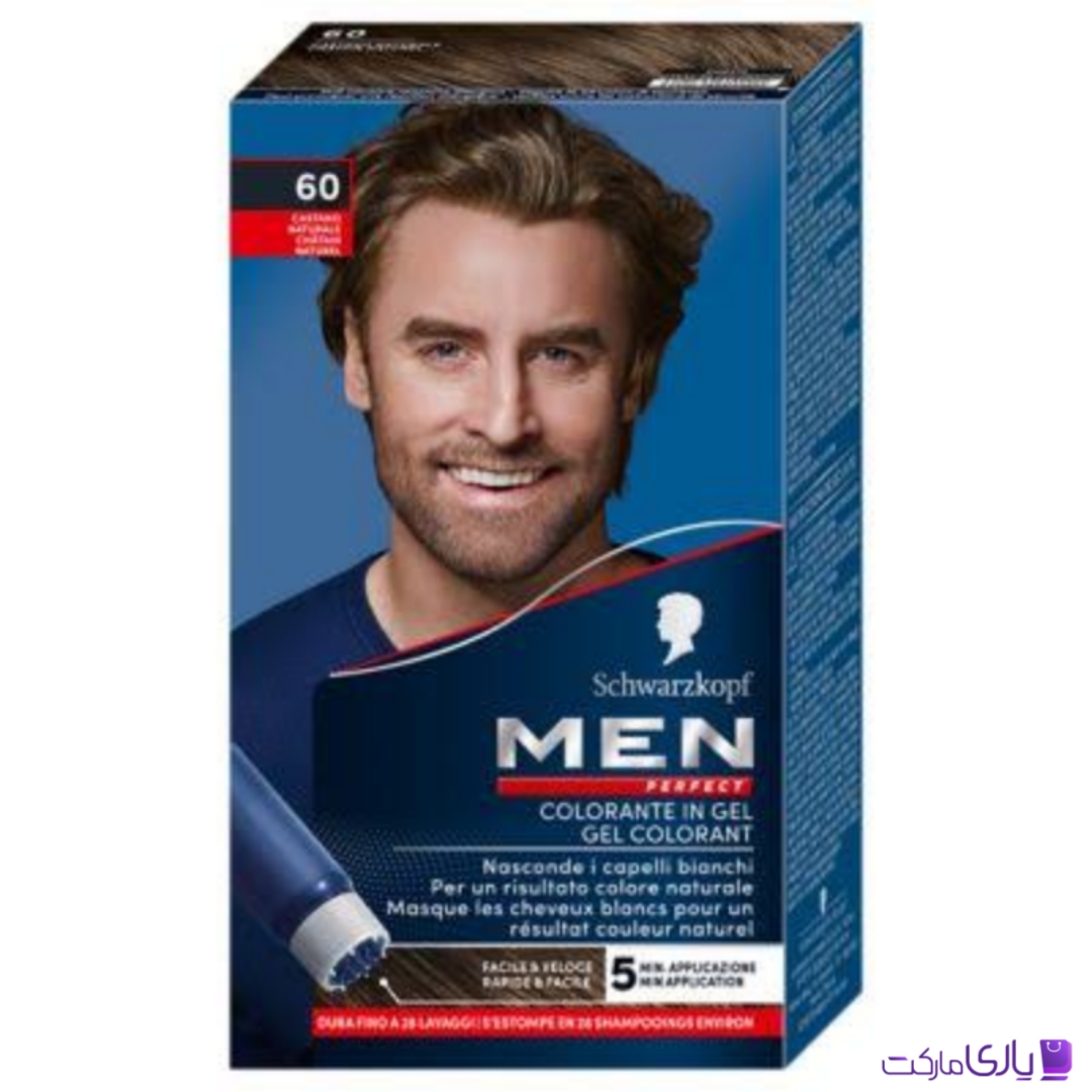 کیت رنگ مو مردانه شوارتسکف مدل MEN Perfect شماره 60 قهوهای تیره