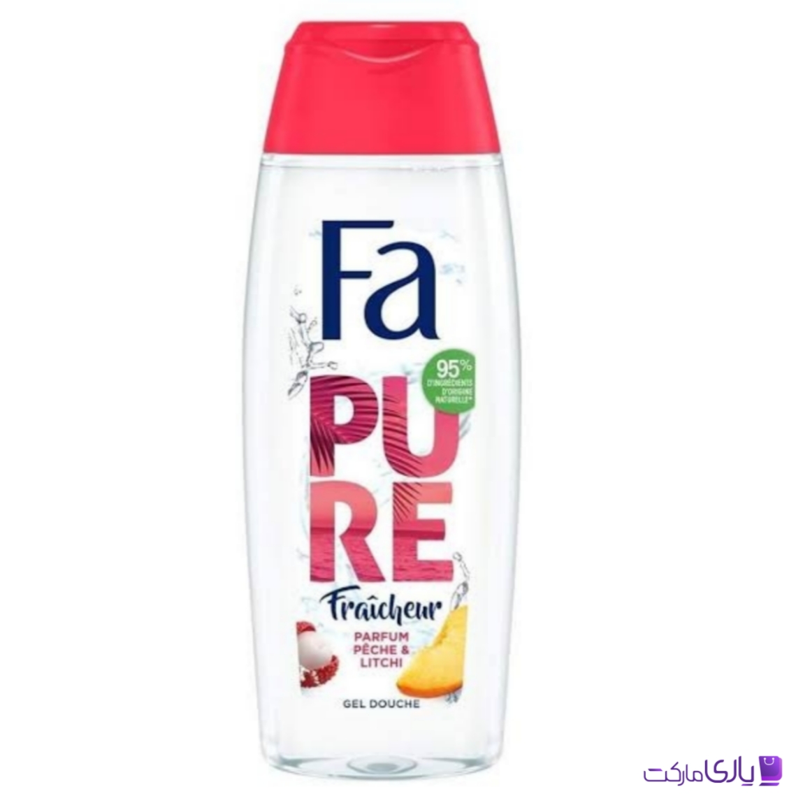 ژل دوش سر و بدن مردانه فا مدل Fa Pure با رایحه هلو و لیچی حجم 250 میل