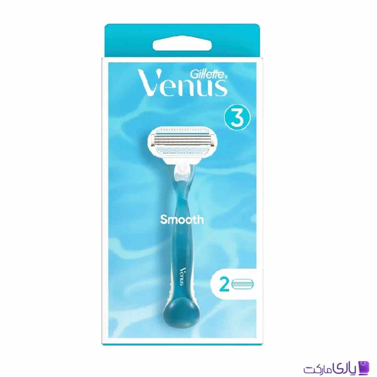 خود تراش ژیلت ونوس مدل Smooth به همراه 2 عدد تیغ یدک