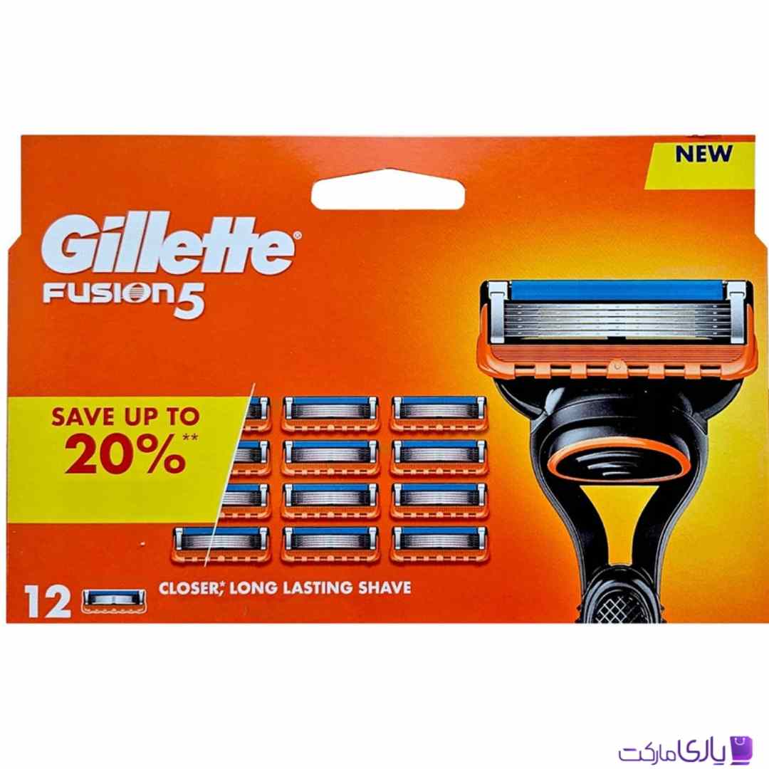تیغ یدک ژیلت مدل فیوژن 5 بسته 12 عددی