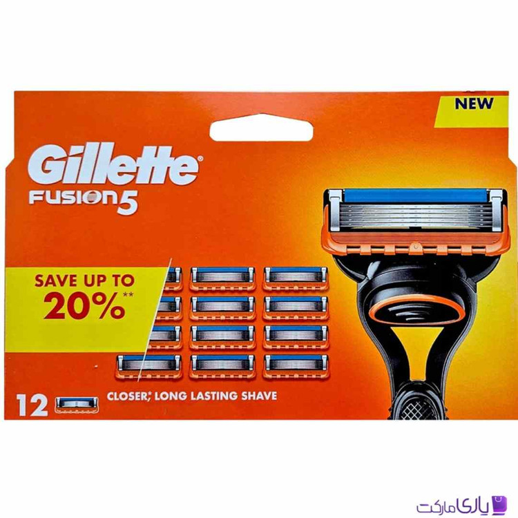 تیغ یدک ژیلت مدل فیوژن 5 بسته 12 عددی