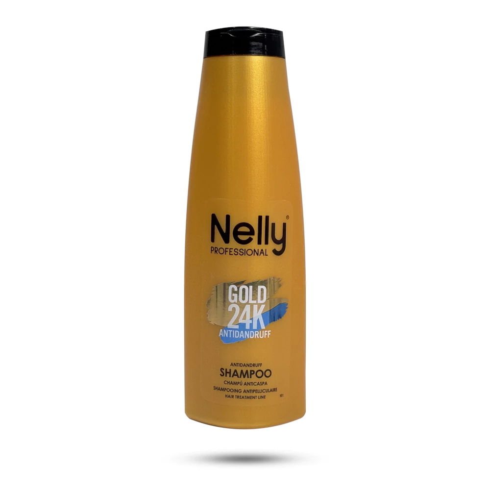 شامپو ضد شوره نلی مدل Gold 24K AntiDandruff حجم 400 میل
