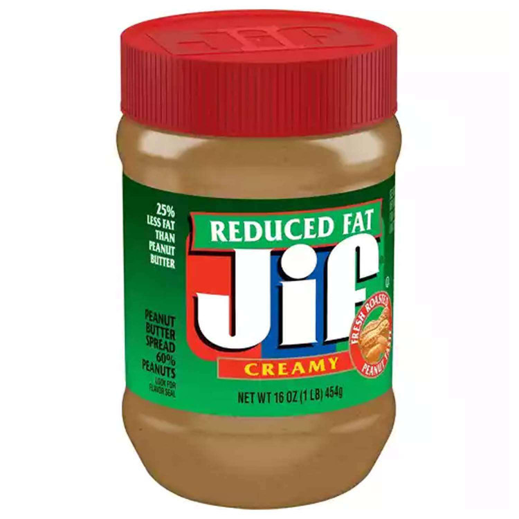 کره بادام زمینی جیف jif مدل کم چرب reduced fat وزن 454 گرم