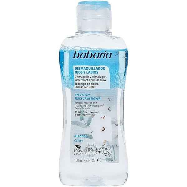 محلول پاککننده آرایش چشم و لب دو فاز باباریا مدل COTTON حجم 100 میل