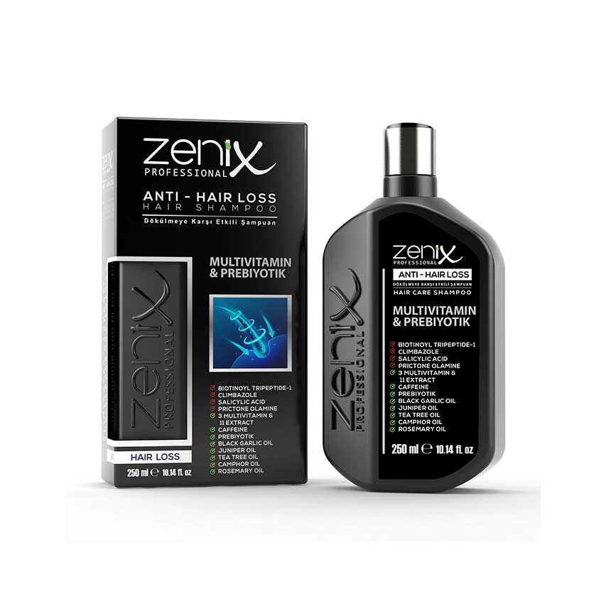 شامپو تخصصی ضد ریزش زنیکس zenix ترکیه حاوی مولتی ویتامین و پروبیوتیک حجم 250 میل