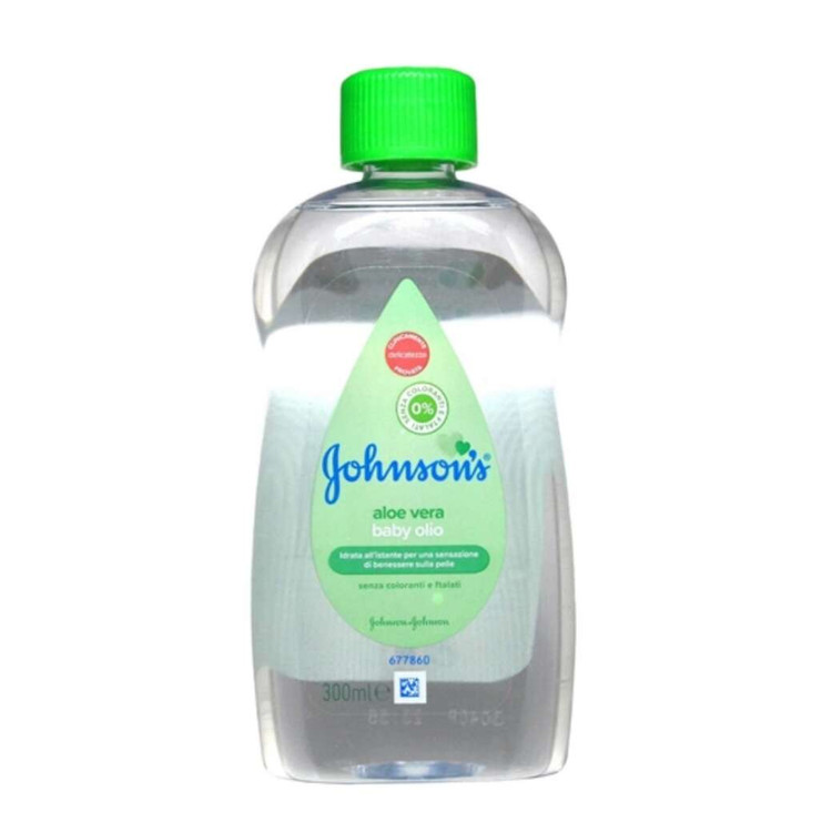 روغن بدن کودک جانسون مدل Aloe Vera Baby Oilo حاوی عصاره آلوئه ورا حجم 300 میل اروپایی