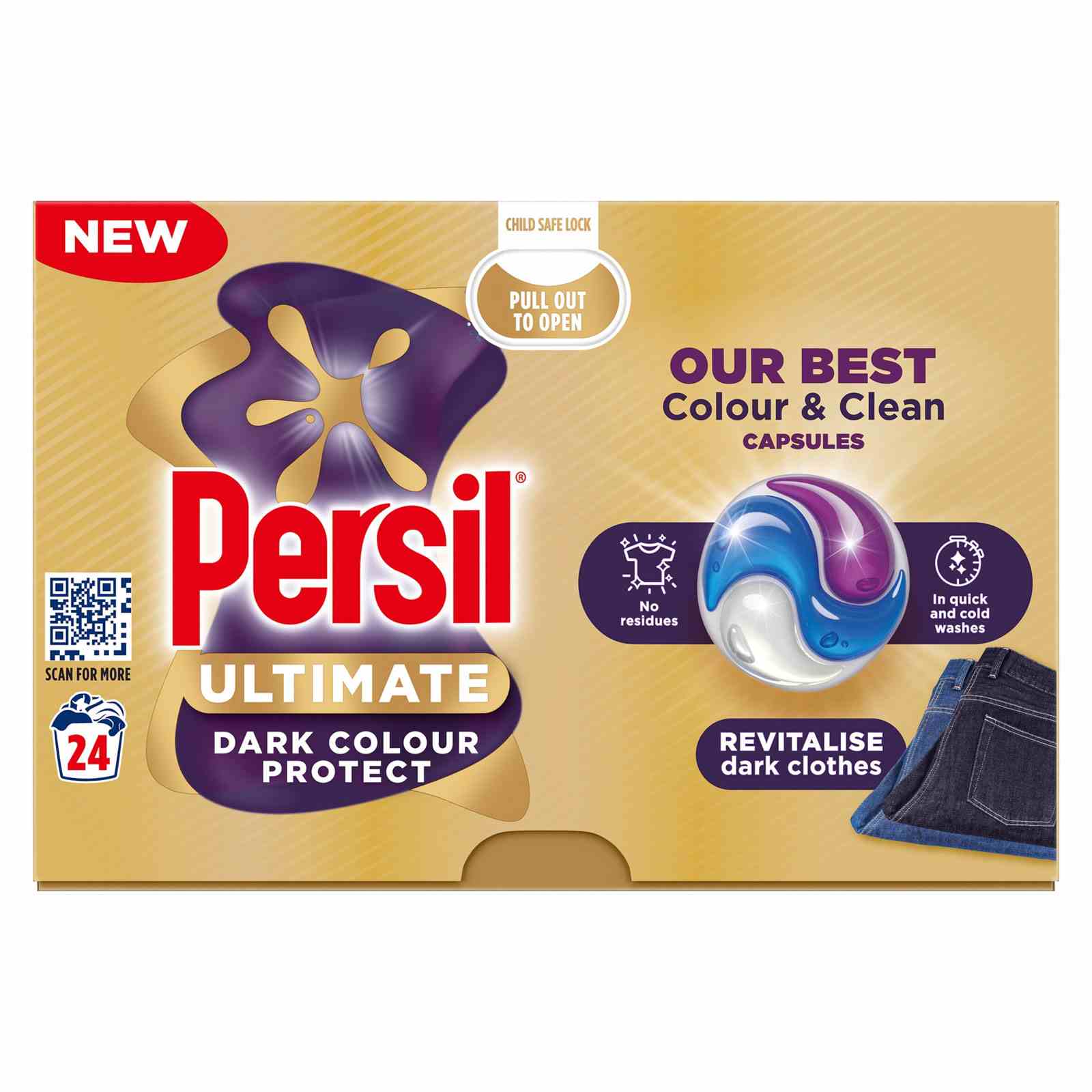 قرص ماشین لباسشویی هلندی پرسیل Persil Ultimate Dark Colour مناسب لباس های تیره بسته 24 عددی