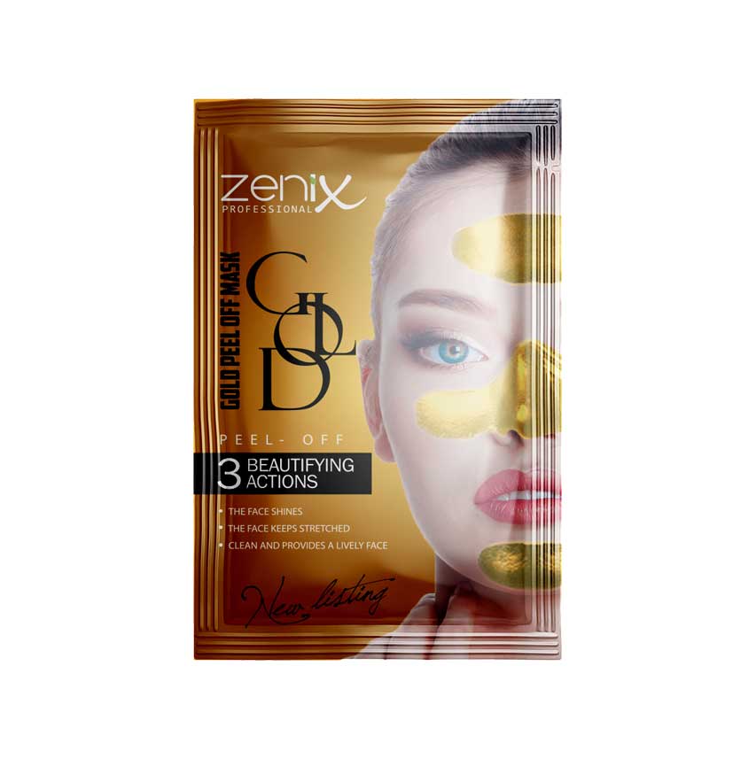 ماسک ورقه ای طلا سه کاره پاکسازی کننده تقویت کننده و درخشان کننده زنیکس Zenix حجم 15 گرم