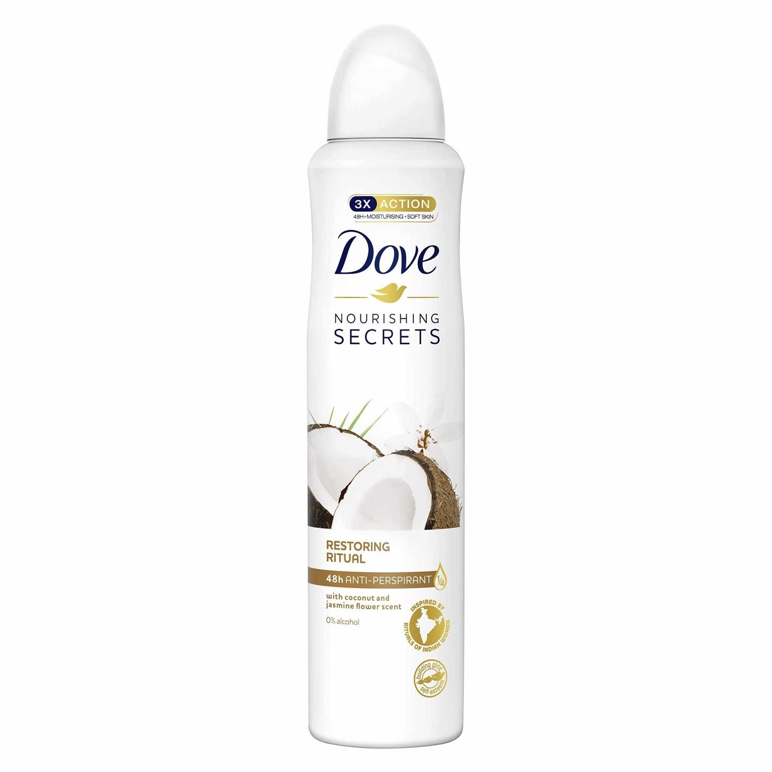 اسپری ضد تعریق زنانه نارگیل و گل یاس داو Dove Restoring Ritual حجم 250 میل