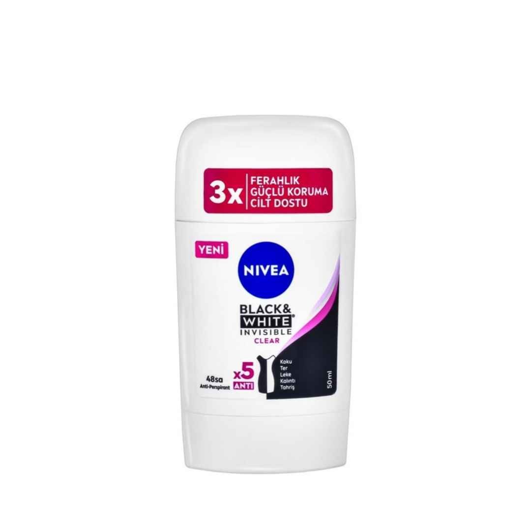 استیک ضد تعریق زنانه نیوآ مدل Black  White Invisible Clear حجم 50 میل