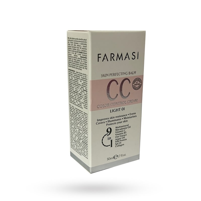 سی سی کرم 9 در 1 فارماسی رنگ روشن 01 با SPF25 حجم 50 میل