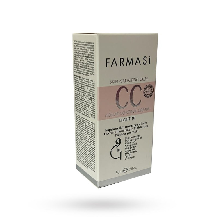 سی سی کرم 9 در 1 فارماسی رنگ روشن 01 با SPF25 حجم 50 میل