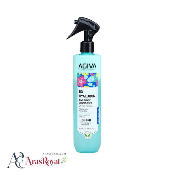 اسپری دوفاز ضد حرارت و آبرسان آگیوا Agiva مدل 8D هیالورونیک اسید حجم 400 میل