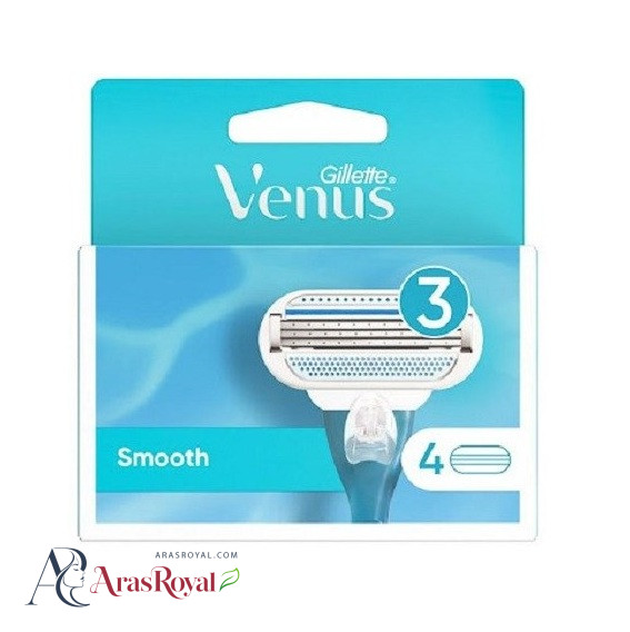 یدک ژیلت زنانه ونوس Venus Smooth سه لبه بسته 4 عددی