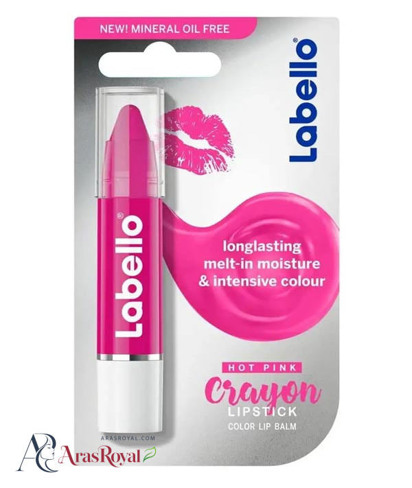 رژ لب و بالم لب رنگی با دوام لبلو Labello رنگ Hot Pink