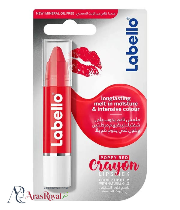 رژ لب و بالم لب رنگی با دوام لبلو Labello رنگ Poppy Red