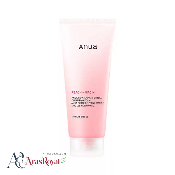 فوم شستشو مرطوب کننده و ضد منافذ آنوا Anua مدل Peach+Niacin حجم 150 میل