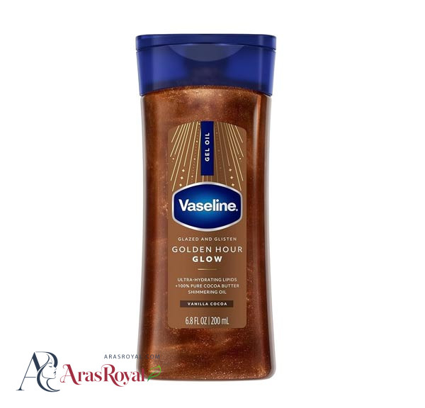 روغن بدن شاین دار وازلین Vaseline براق کننده مدل Gilden Hour Glow حجم 200 میل