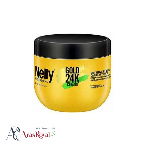 ماسک مو ترمیم کننده گلد کراتین نلی Nelly حجم 500 میل