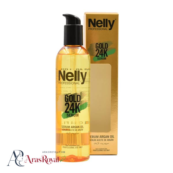 سرم مو حاوی آرگان گلد نلی Nelly سری Gold 24K حجم 300 میل