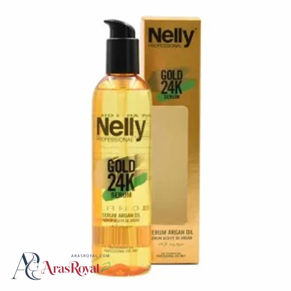 سرم مو حاوی آرگان گلد نلی Nelly سری Gold 24K حجم 200 میل