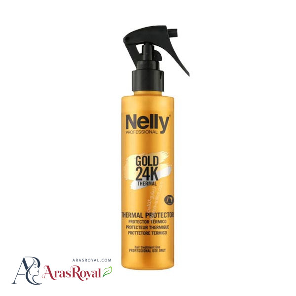 اسپری ضد حرارت مو گلد نلی Nelly مدل 24K HEAT PROTECTOR حجم 200 میل