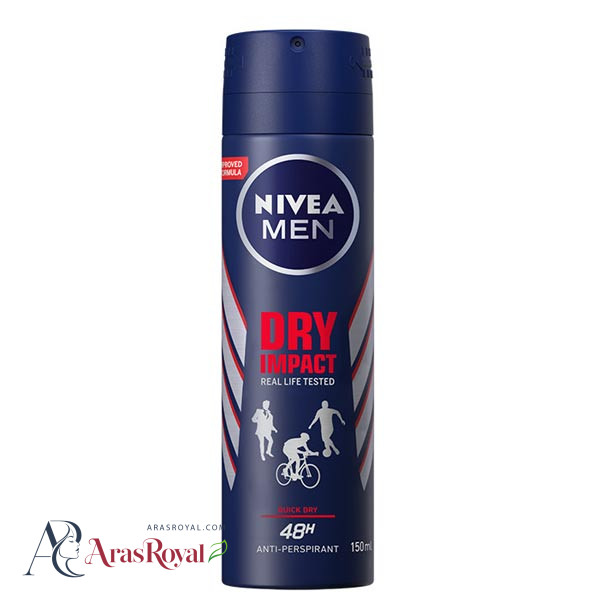 اسپری ضد تعریق مردانه نیوا Nivea مدل Dry Impact حجم 150 میل