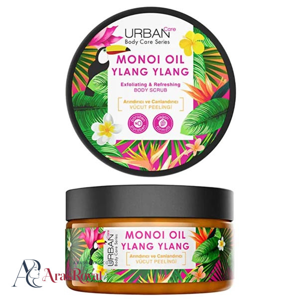 اسکراب بدن لایه بردار پوست اوربن کر Urban Care حاوی روغن مونویی و یلانگ یلانگ حجم 200 میل