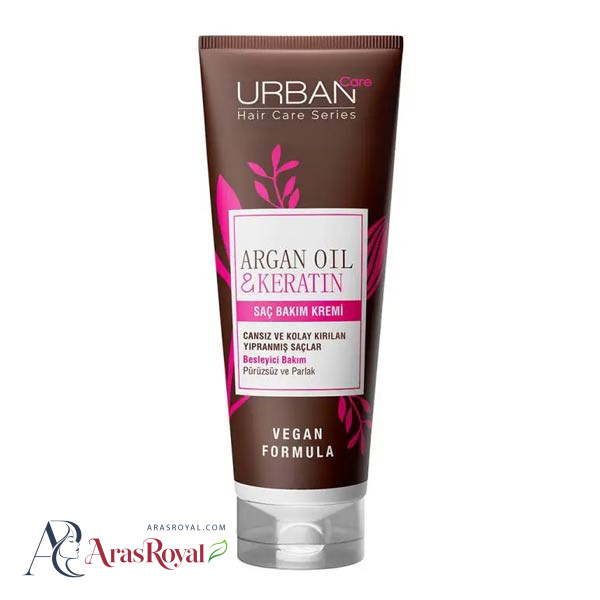 ماسک مو تقویت کننده اوربن کر Urban Care حاوی روغن آرگان و کراتین حجم 250 میل