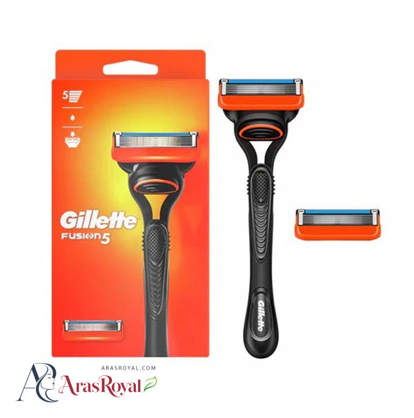 ست دسته و 2 عدد یدک ژیلت Gillette پنج لبه مدل Fusion 5