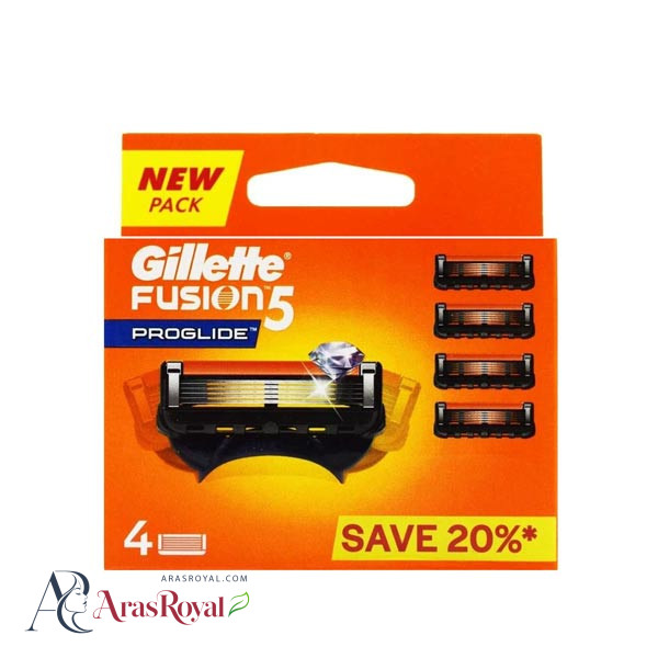 تیغ یدک ژیلت Gillette پنج لبه مدل Fusion 5 Proglide بسته 4 عددی