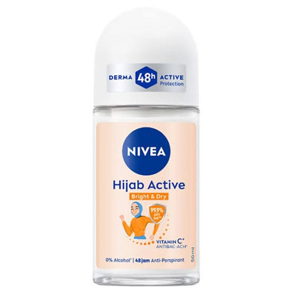 مام رولی ضد تعریق نیوا Nivea زنانه مدل Hijab Active روشن کننده حجاب اکتیو حجم 50 میل