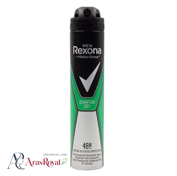 اسپری ضد تعریق مردانه رکسونا Rexona مدل Quantom Dry کوانتوم درای ایتالیا حجم 200 میل