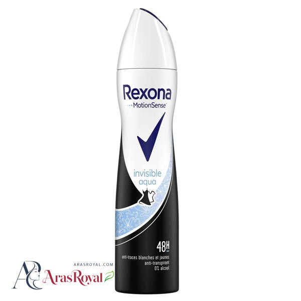 اسپری ضد تعریق زنانه رکسونا Rexona مدل Invisible Aqua اینویزیبل آکوا ایتالیا حجم 200 میل
