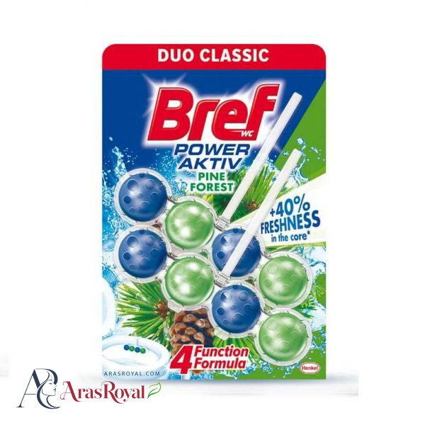 خوشبو کننده توالت فرنگی برف Bref مدل توپی رایحه درخت کاج بسته 8 عددی