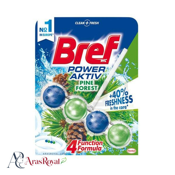قرص توالت فرنگی برف Bref مدل توپی رایحه درخت کاج بسته 4 عددی